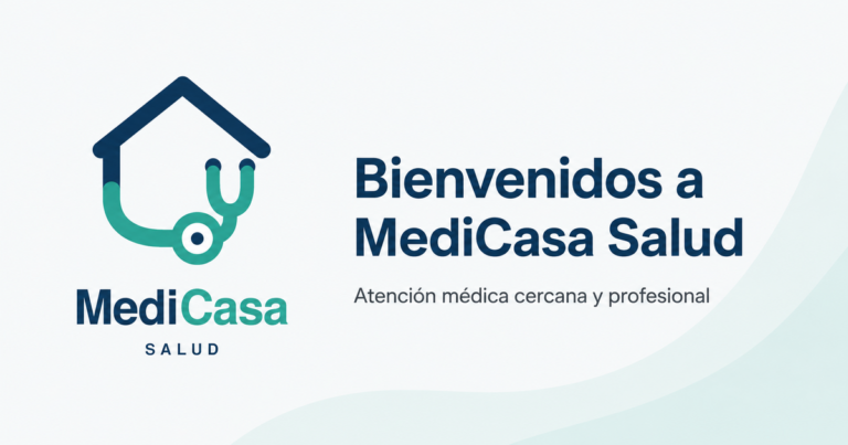 Logotipo de MediCasa Salud y mensaje de bienvenida al blog
